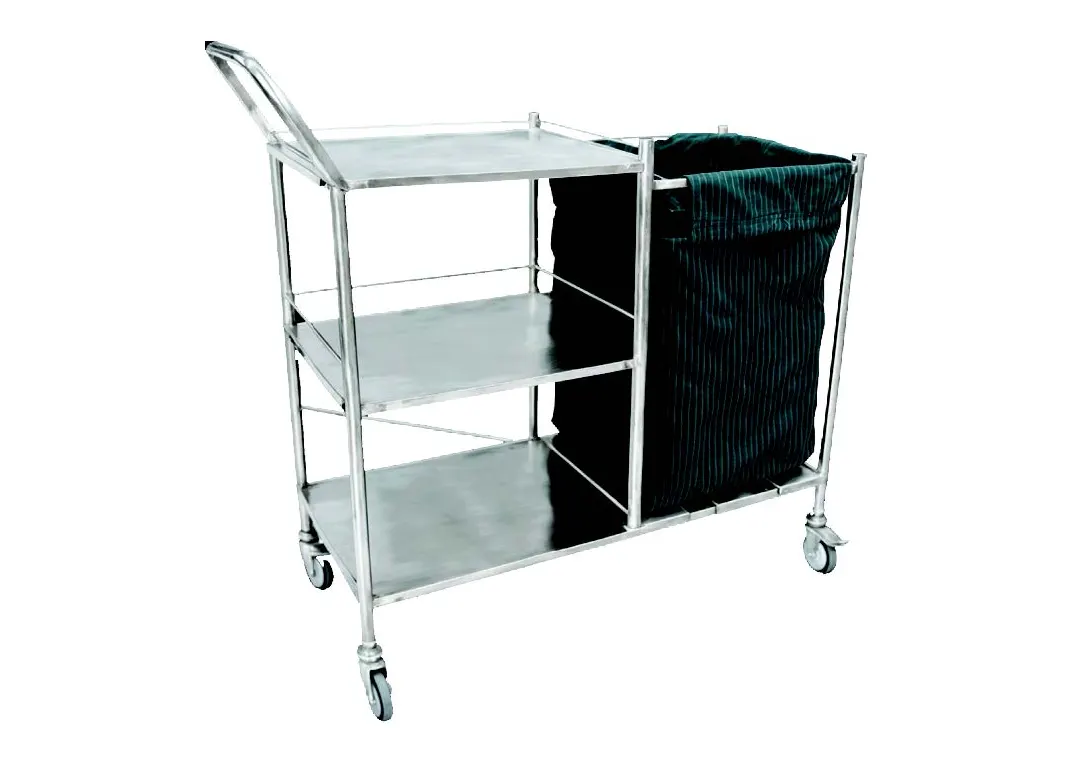 Linen Trolley With 3 Shelves & Canvas Bag